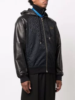 Versace 1B000 BLACK Veste Greca à Capuche Homme -Pas Cher Versace Boutique 16816924 34962692 600