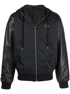Versace 1B000 BLACK Veste Greca à Capuche Homme