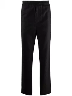 Versace Pantalon En Satin à Logo Brodé 1B000 BLACK