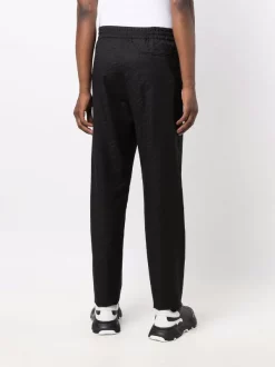 Versace Pantalon En Satin à Logo Brodé 1B000 BLACK -Pas Cher Versace Boutique 16816933 34327016 600