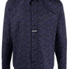 Versace Chemise La Greca 5U180 BLUE NAVY+BLACK