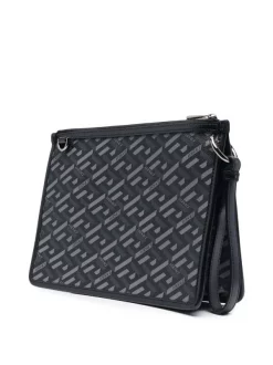 Versace 5B05E NERO+GRIGIO+RUTENIO Sacoche La Greca Homme -Pas Cher Versace Boutique 16816935 35513115 600