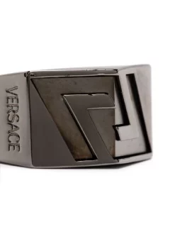 Versace 3J080 RUTHENIUM Bague La Greca Gravée Homme -Pas Cher Versace Boutique 16816938 36065939 600