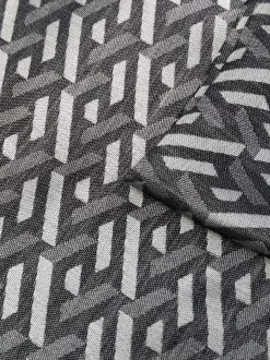 Versace 2B050 BLACK/ GREY écharpe En Soie Mélangée à Motif Géométrique Femme -Pas Cher Versace Boutique 16816943 34301832 600