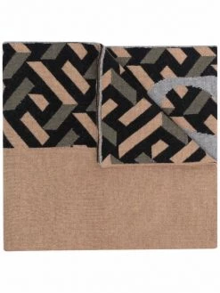 Versace 5B150 MULTICOLOR écharpe En Maille à Imprimé Greca Femme