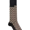 Versace Chaussettes En Maille à Motif Greca 2B560 BLACK/BEIGE