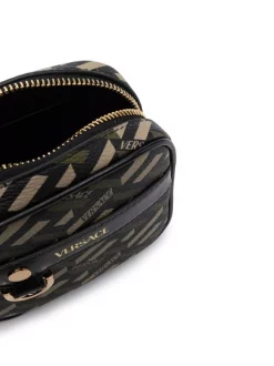 Versace Pochette La Greca à Logo Imprimé 5B15V NERO+KAKI-ORO VERSACE -Pas Cher Versace Boutique 16816961 35893165 600