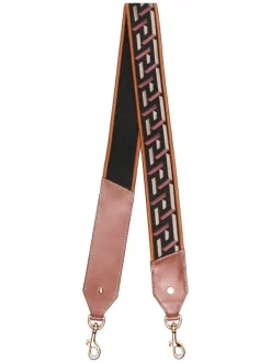 Versace 5B17V BLACK+CAMEL-VERSAGE GOLD Bride Porté épaule à Logo Brodé Femme