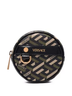 Versace 5B15V NERO KAKI ORO VERSAGE Porte-monnaie La Greca Femme