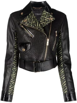 Versace Veste De Moto La Greca Femme