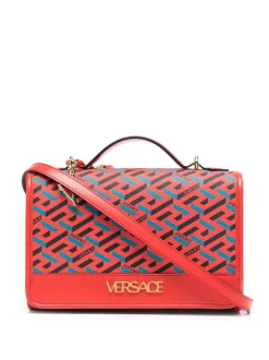 Versace 5R08V ORANGE PEEL + REGAL BLUE VERSACEORO Sac Porté épaule La Greca Signature Femme