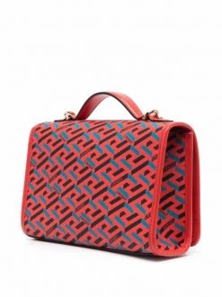 Versace 5R08V ORANGE PEEL + REGAL BLUE VERSACEORO Sac Porté épaule La Greca Signature Femme -Pas Cher Versace Boutique 16817254 36026184 600