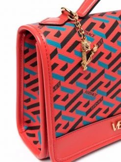 Versace 5R08V ORANGE PEEL + REGAL BLUE VERSACEORO Sac Porté épaule La Greca Signature Femme -Pas Cher Versace Boutique 16817254 36027282 600