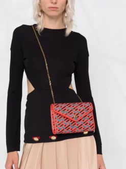 Versace Pochette à Bandoulière La Greca Signature 5R08V ORANGE PEEL+ REGAL BLUE + VERSACE GOLD -Pas Cher Versace Boutique 16817259 2e6da24d 0cce 4613 b6e5 5b55f5abdd21 600