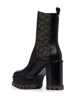 Versace 5B15V NERO KAKI ORO VERSAGE Bottes à Plateforme Femme -Pas Cher Versace Boutique 16817269 35004704 600