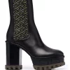 Versace 5B15V NERO KAKI ORO VERSAGE Bottes à Plateforme Femme