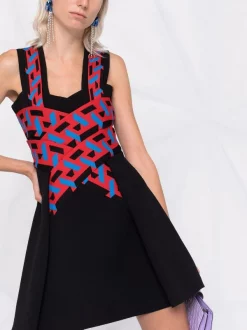 Versace Robe La Greca Courte Sans Manches 1B000 BLACK -Pas Cher Versace Boutique 16817283 35616759 600