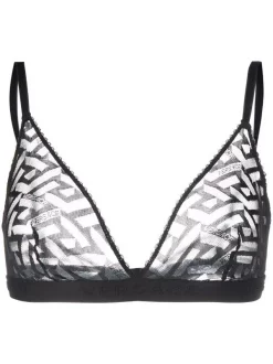 Versace Brassière Greca Signature En Tulle Femme