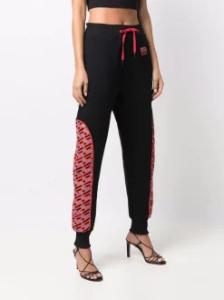 Versace Pantalon De Jogging à Imprimé La Greca 5B250 BLACK+ORANGE -Pas Cher Versace Boutique 16817296 35612986 600