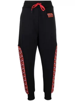 Versace Pantalon De Jogging à Imprimé La Greca 5B250 BLACK+ORANGE