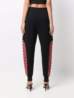 Versace Pantalon De Jogging à Imprimé La Greca 5B250 BLACK+ORANGE -Pas Cher Versace Boutique 16817296 35617013 600