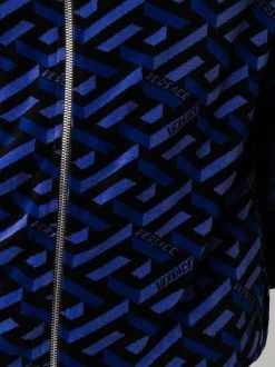 Versace Veste Zippée à Imprimé Graphique 2U340 BLU+NERO -Pas Cher Versace Boutique 16817322 35519118 600
