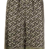 Versace Short En Soie à Imprimé Greca Homme