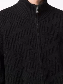 Versace 1B000 BLACK Cardigan En Maille Nervurée Homme -Pas Cher Versace Boutique 16817343 34788290 600