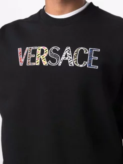 Versace Sweat En Coton à Logo Brodé 1B000 BLACK -Pas Cher Versace Boutique 16817352 35027044 600