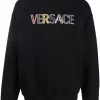 Versace Sweat En Coton à Logo Brodé 1B000 BLACK