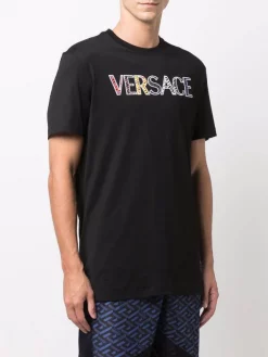 ( Positively Conscious ) Versace T-shirt En Coton à Logo Brodé Homme -Pas Cher Versace Boutique 16817355 34626533 600