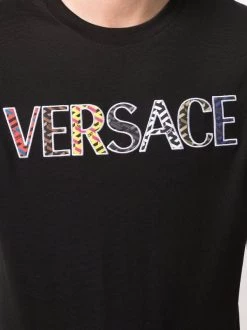 ( Positively Conscious ) Versace T-shirt En Coton à Logo Brodé Homme -Pas Cher Versace Boutique 16817355 34627408 600