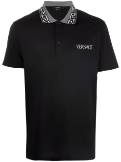 Versace Polo à Col Contrastant Homme