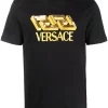 ( Positively Conscious ) Versace T-shirt à Logo Brodé De Sequins 1B000 BLACK