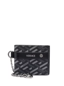 Versace Porte-cartes La Greca Imprimé 5B05E BLACK+GREY