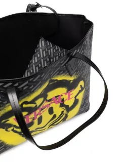 Versace 5B05E Black+Gray-Ruthenium Sac Cabas Medusa Smiley Homme 9 Versace 5B05E Black+Gray-Ruthenium Sac Cabas Medusa Smiley Homme -Pas Cher Versace Boutique 16817389 35501668 600