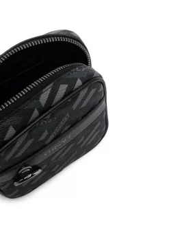 Versace Portefeuille Zippé Greca à Logo Imprimé 5B05E NERO+GRIGIO-RUTENIO -Pas Cher Versace Boutique 16817390 35891842 600