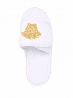 Versace Claquettes à Logo Embossé Z4001 WHITE -Pas Cher Versace Boutique 16818056 35010731 600