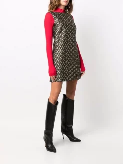 Versace 2B450 Robe évasée à Motif En Jacquard Femme 9 Versace 2B450 Robe évasée à Motif En Jacquard Femme -Pas Cher Versace Boutique 16818186 34797223 600