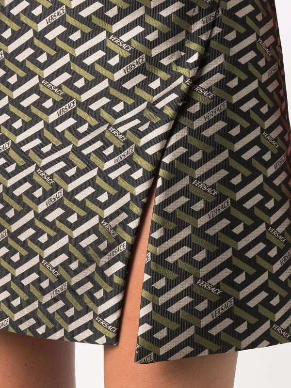 Versace 2B450 Robe évasée à Motif En Jacquard Femme 5 Versace 2B450 Robe évasée à Motif En Jacquard Femme – Image 5