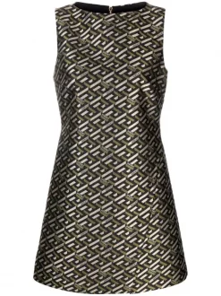 Versace 2B450 Robe évasée à Motif En Jacquard Femme