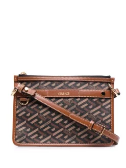 Versace 5B17V BLACK+CARAMEL Sac à Bandoulière à Imprimé Monogrammé Femme