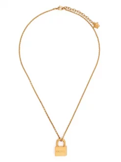 Versace Collier à Pendentif Cadenas à Logo Gravé 3J000 VERSACE GOLD -Pas Cher Versace Boutique 16818213 36041715 600