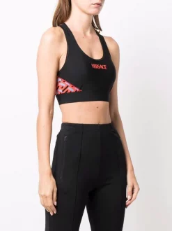 Versace Brassière De Sport à Logo Imprimé 5B250 BLACK+ORANGE -Pas Cher Versace Boutique 16818214 34984729 600