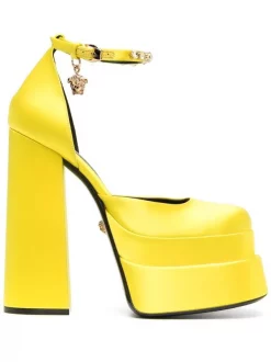 Versace Escarpins Medusa Aevitas à Plateforme 1Y02V SUNSET YELLOW + VERSACE GOLD