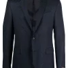 Versace 1U610 NAVY Blazer La Greca à Simple Boutonnage Homme