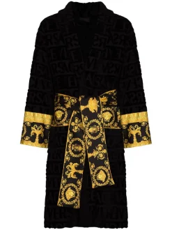 ( Access Edit ) Versace Robe I Love Baroque à Taille Ceinturée Z4800 NERO