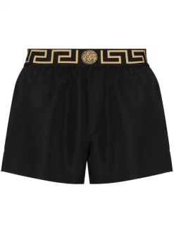 Versace A80G NERO GRECA ORO Short De Bain à Motif Medusa Homme