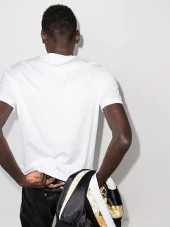 Versace T-shirt Safety Pin à Logo Imprimé 1W000 BIANCO OTTICO -Pas Cher Versace Boutique 16847366 34291567 600