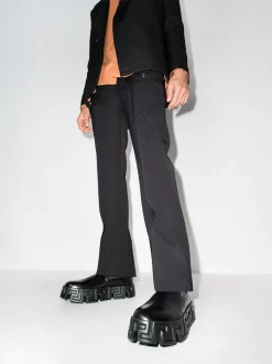 Versace 1B000 BLACK Bottes En Cuir Chelsea Homme -Pas Cher Versace Boutique 16872246 34835046 600